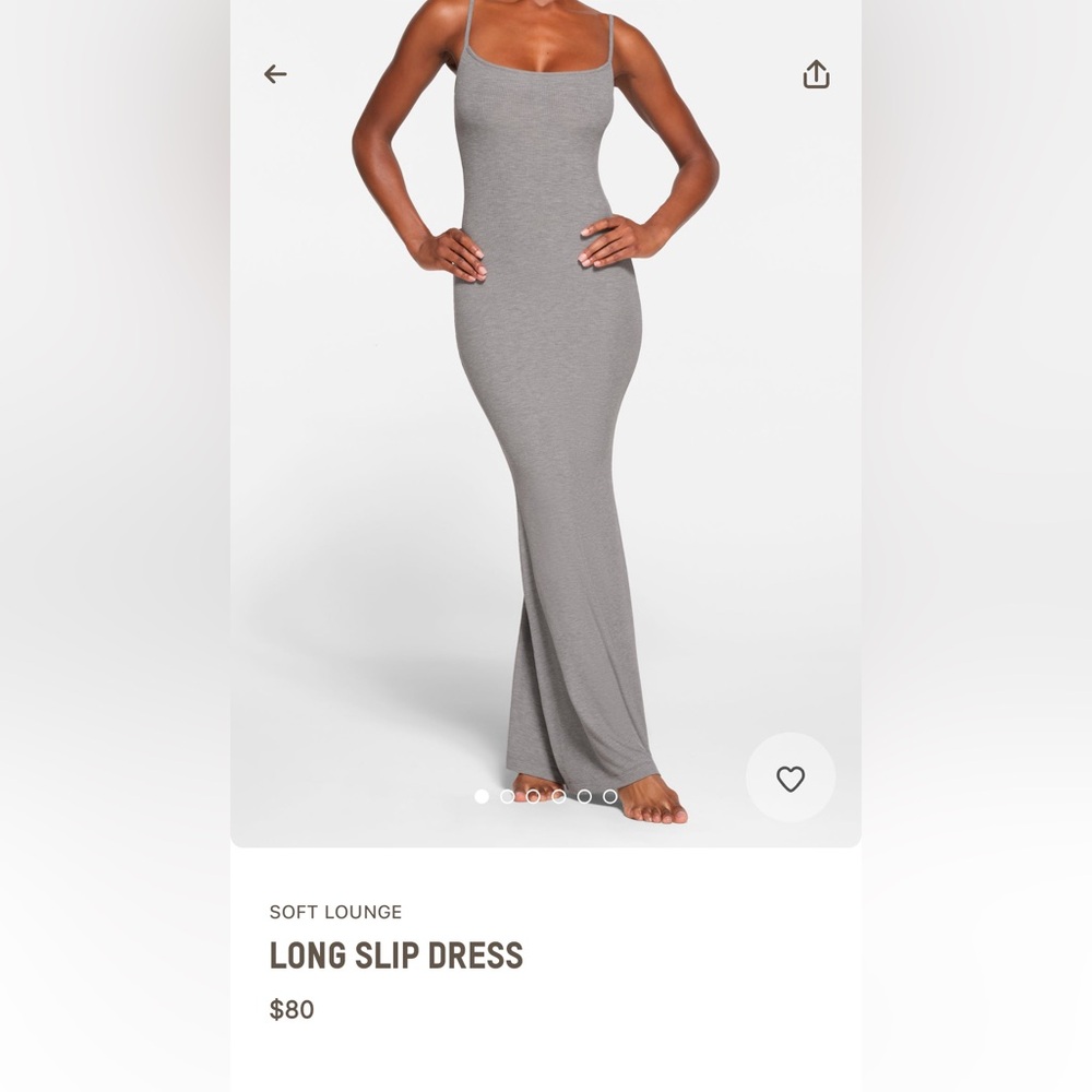 SKIMS soft lounge long slip dress grey
